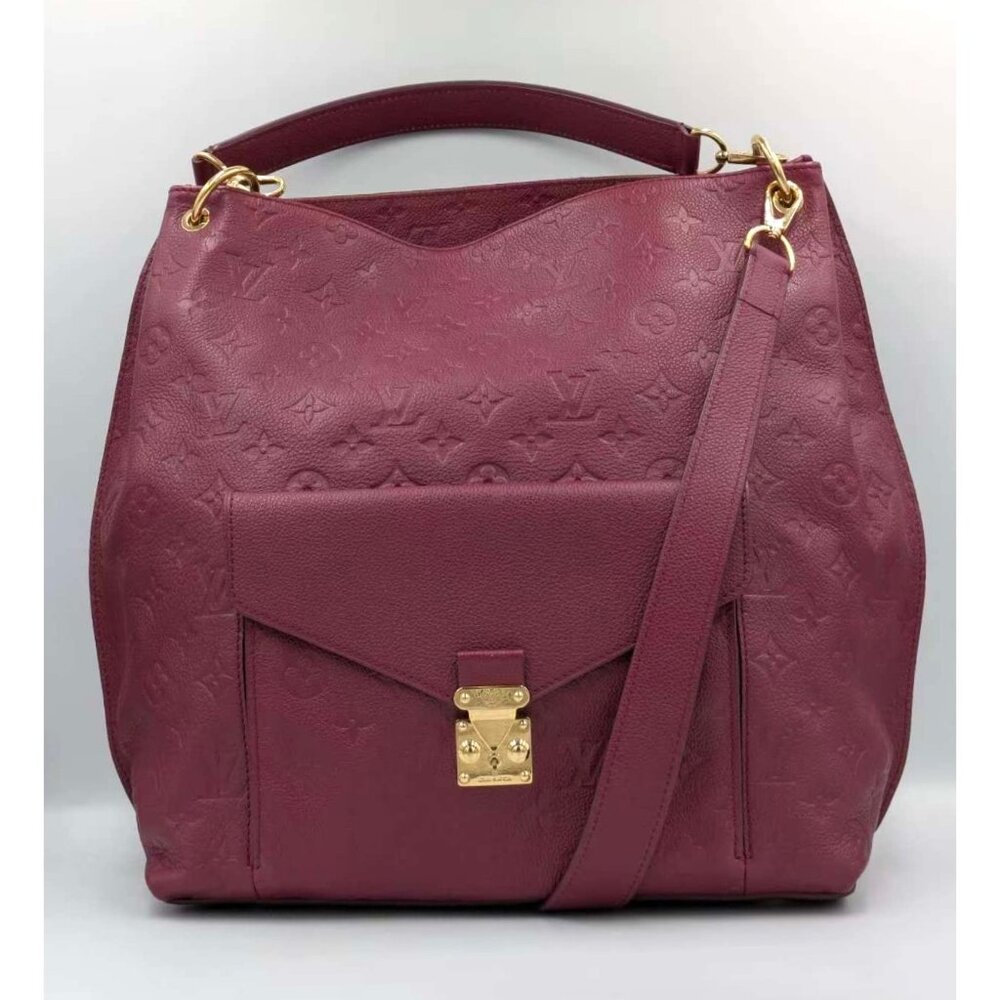 Pre-owned Louis Vuitton Empreinte Metis LV Monogram Leather Satchel Aurore